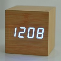Часы-будильник "Деревянный Куб"