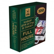 Покерный набор "Фулл-Хаус" в металлическом кейсе, 100 фишек